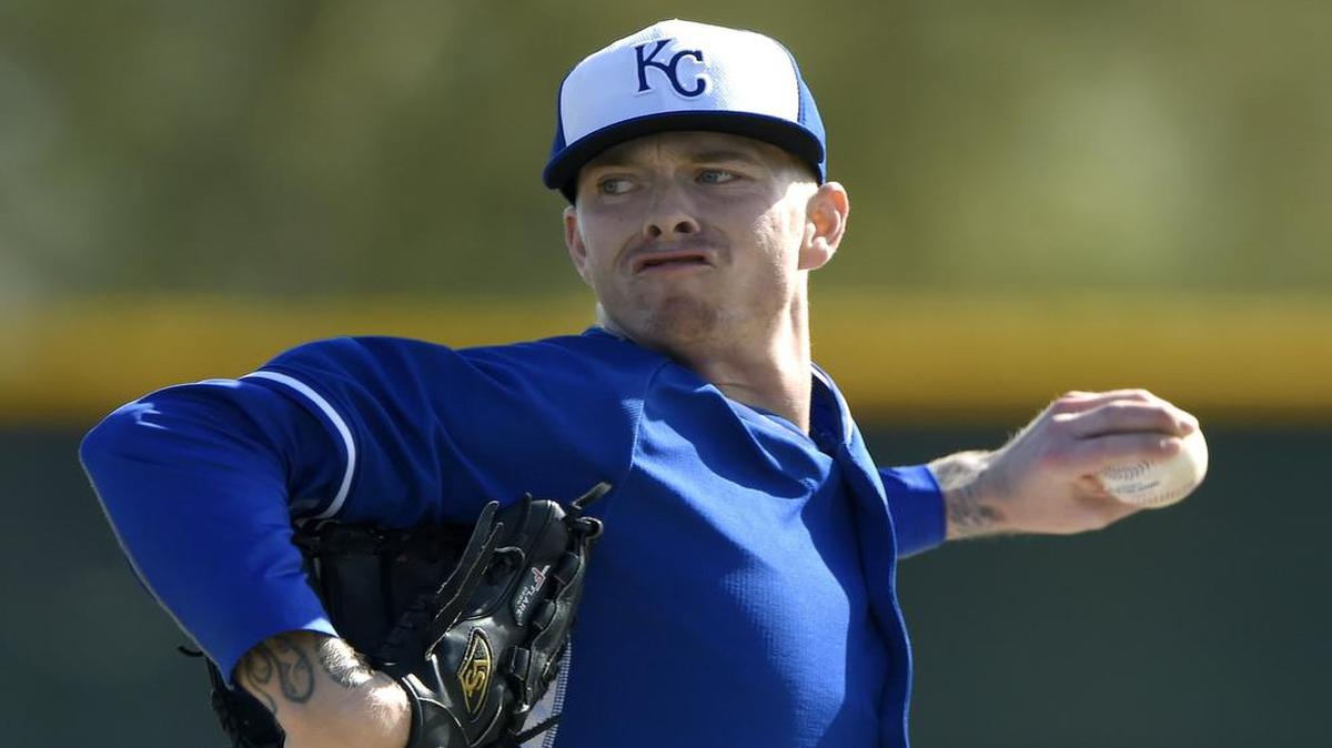 
Kansas City Royals pitcher John Lamb threw during spring training.
