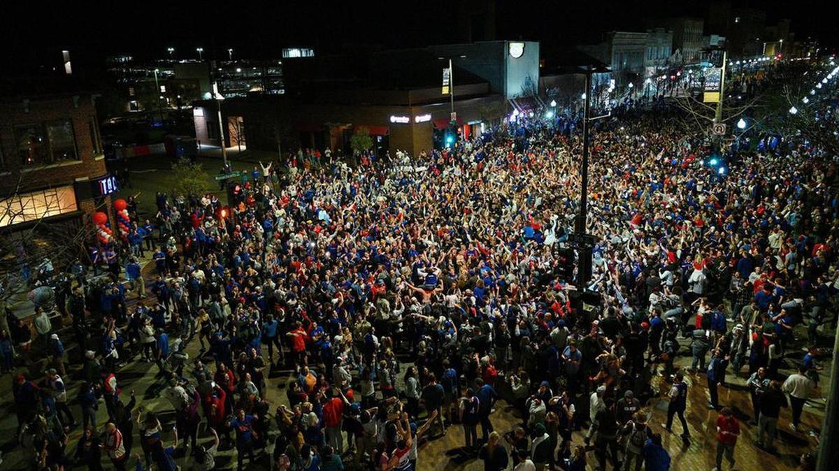 The party on Mass Street in Lawrence was about having a good time, not breaking things.