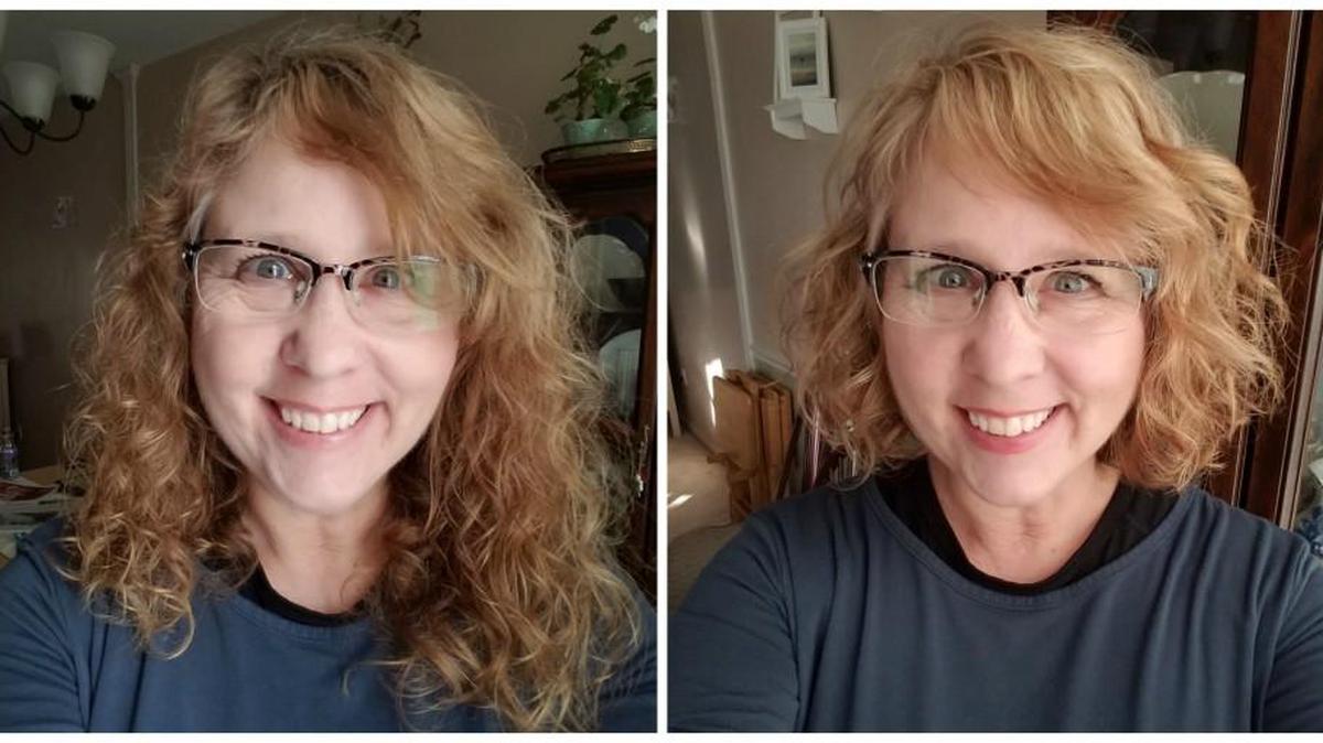 As these selfies show, a quick change was only a snip away.