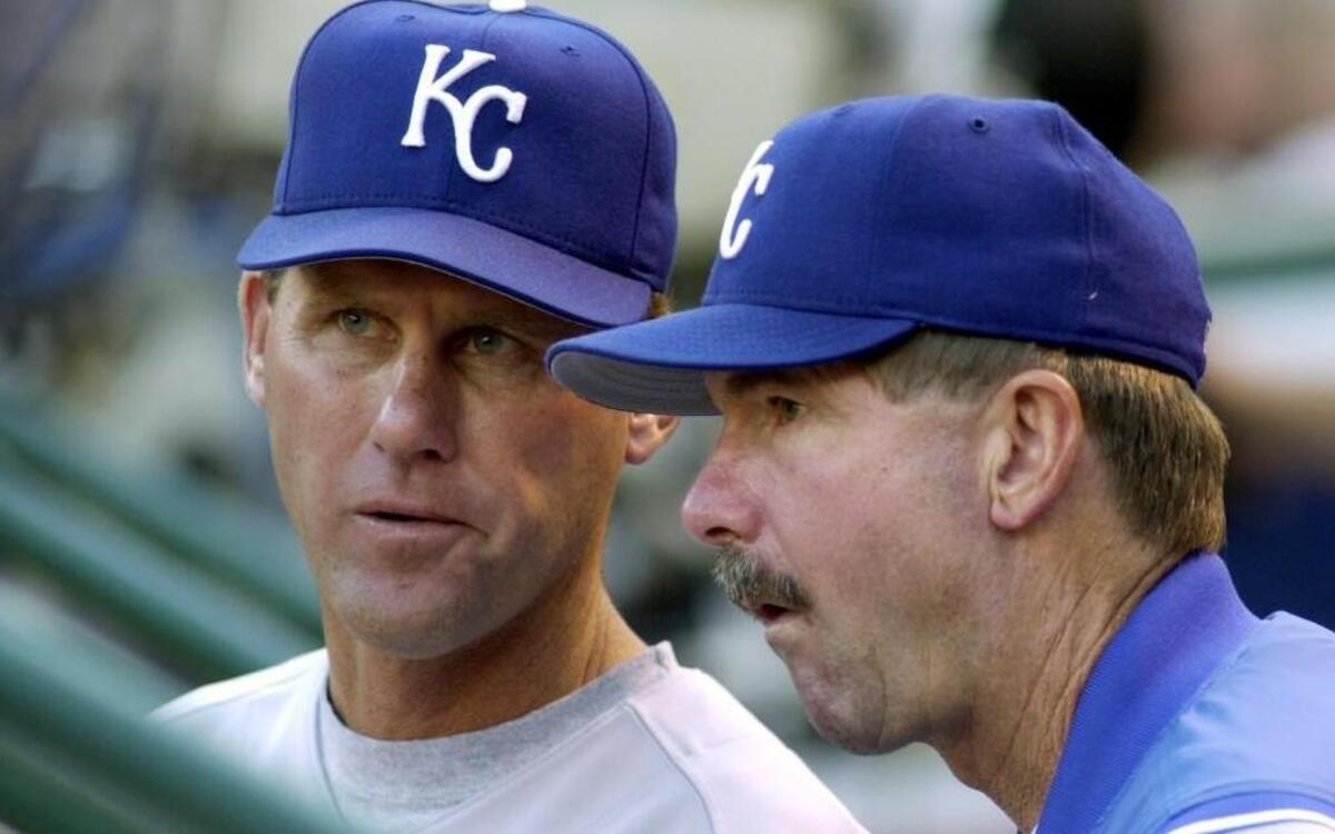 Jamie Quirk (left) was a bench coach under former manager Tony Muser.