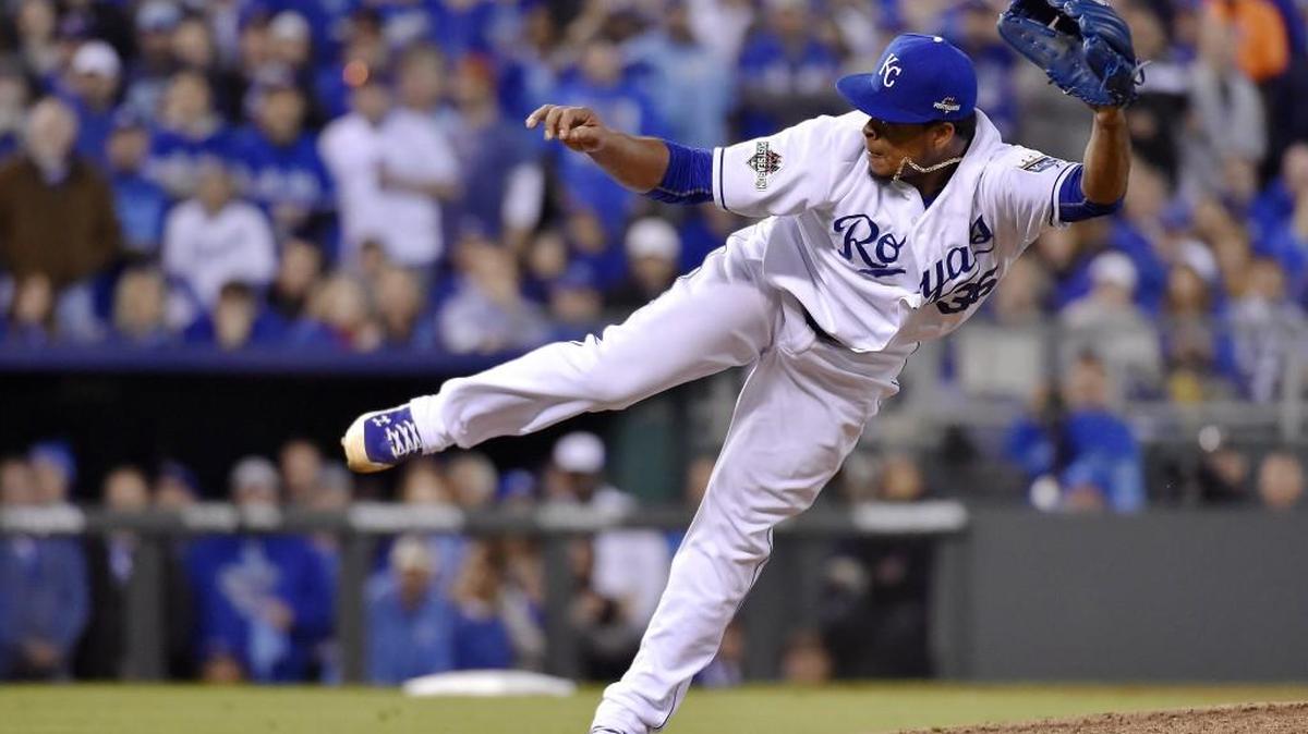 
Kansas City Royals starting pitcher Edinson Volquez during Game 1 of the ALCS.
