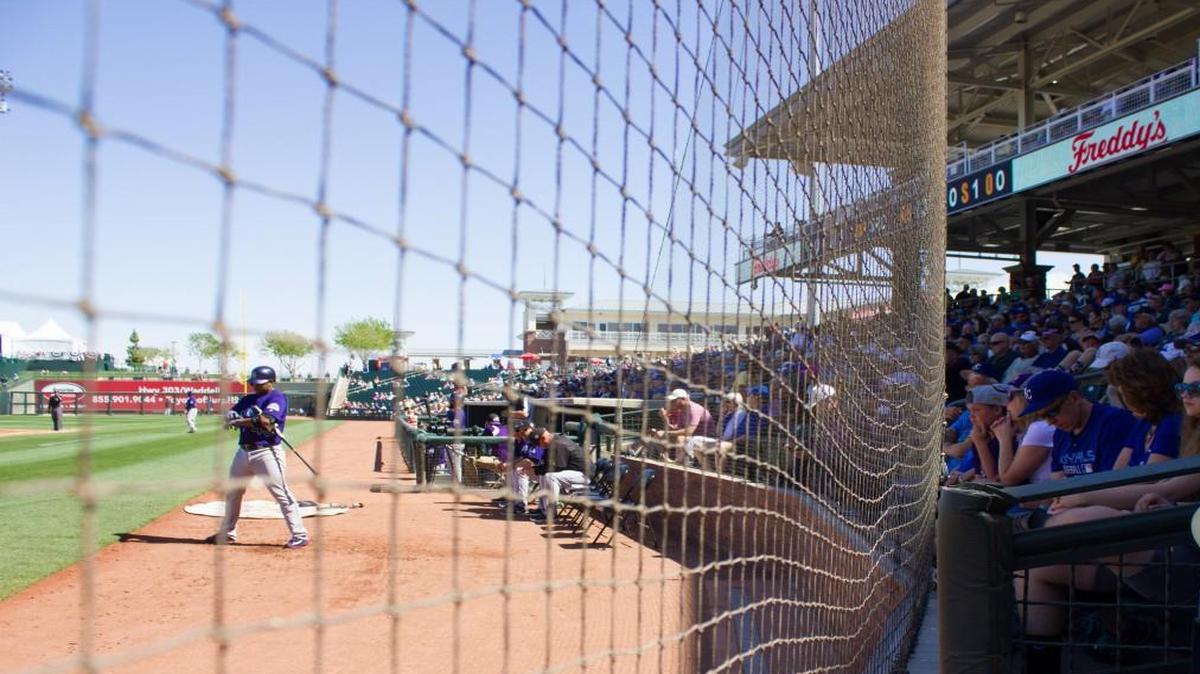 There is safety netting at Surprise Stadium in Arizona.