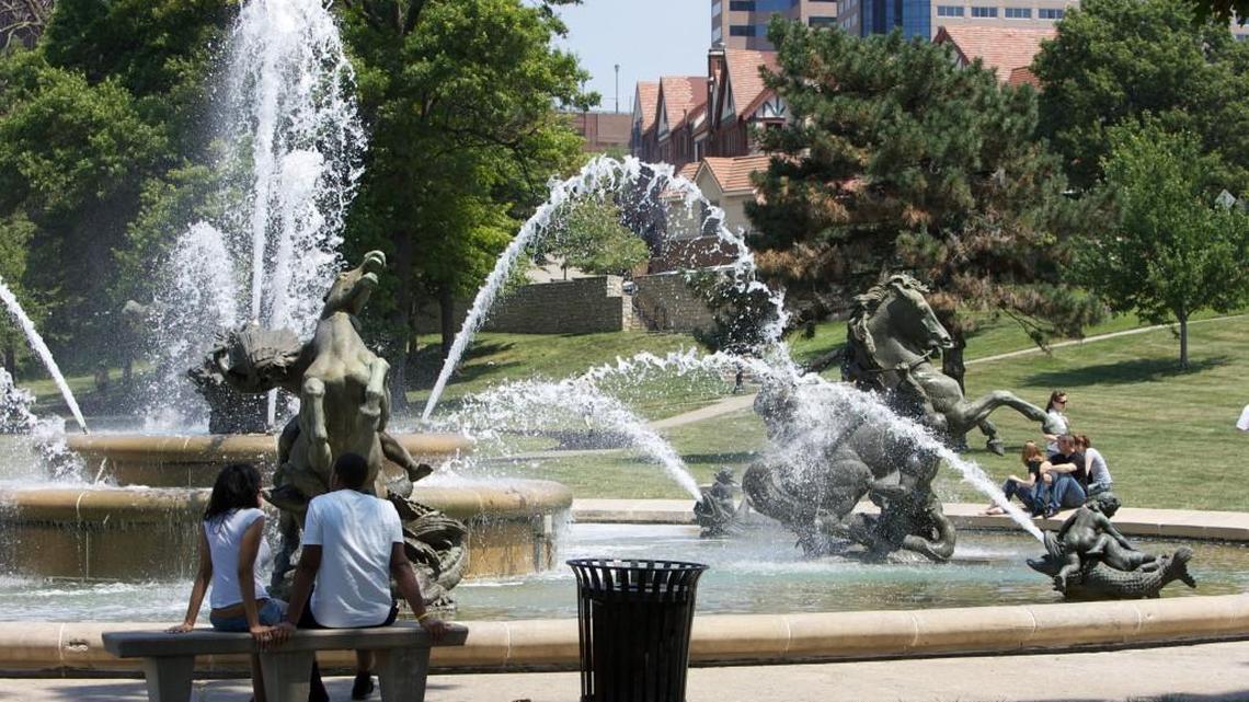 The parks department ranks the J.C. Nichols Memorial Fountain by Country Club Plaza as the most photographed of all its city fountains.