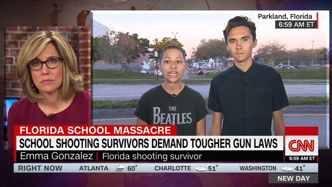 Parkland, Fla., school shooting survivors Emma Gonzalez and David Hogg speak about their experience on CNN.