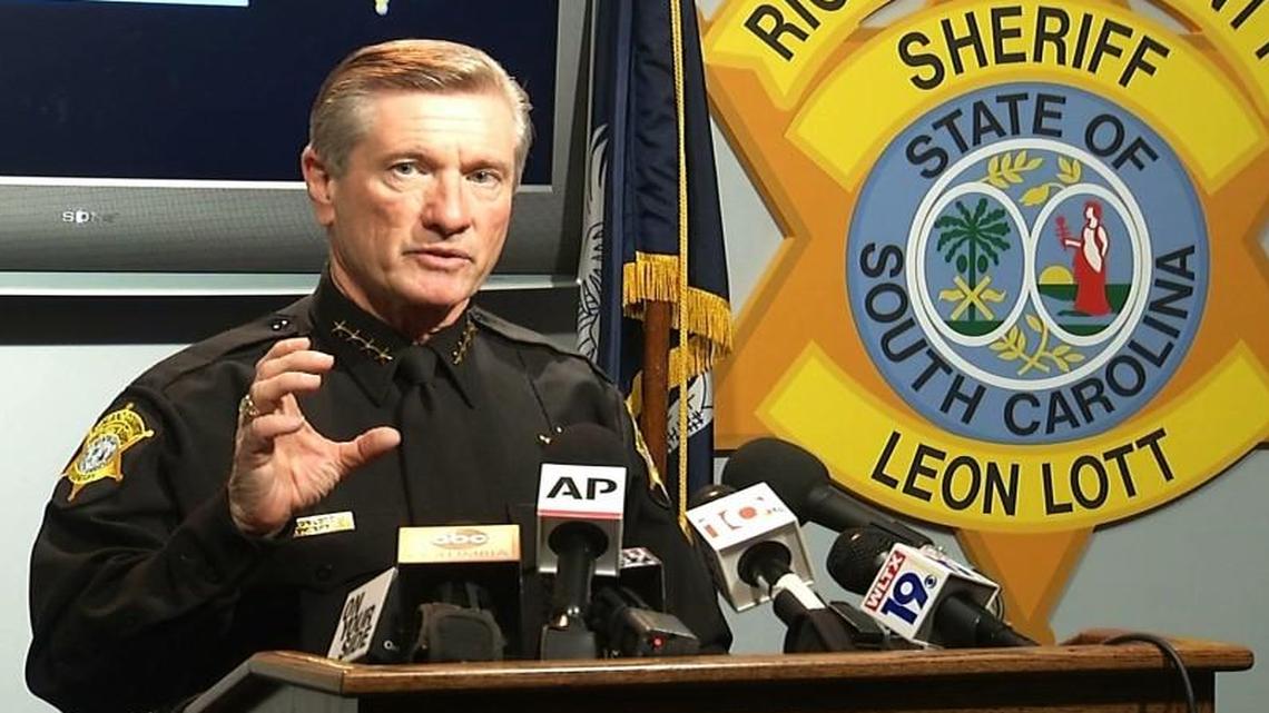A news conference was held Oct. 27 by Leon Lott, the sheriff of Richland County, S.C., after a video showed one of his deputies forcibly remove a high school student who refused orders to leave a class for using a cellphone.