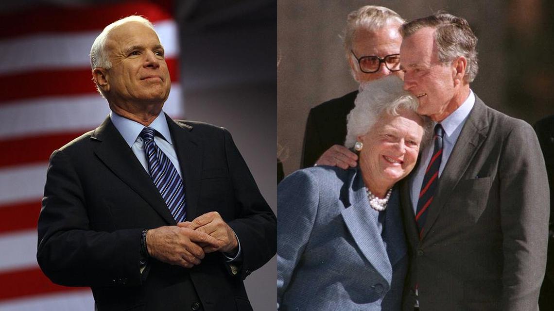 Sen. John McCain, Barbara Bush and George H.W. Bush