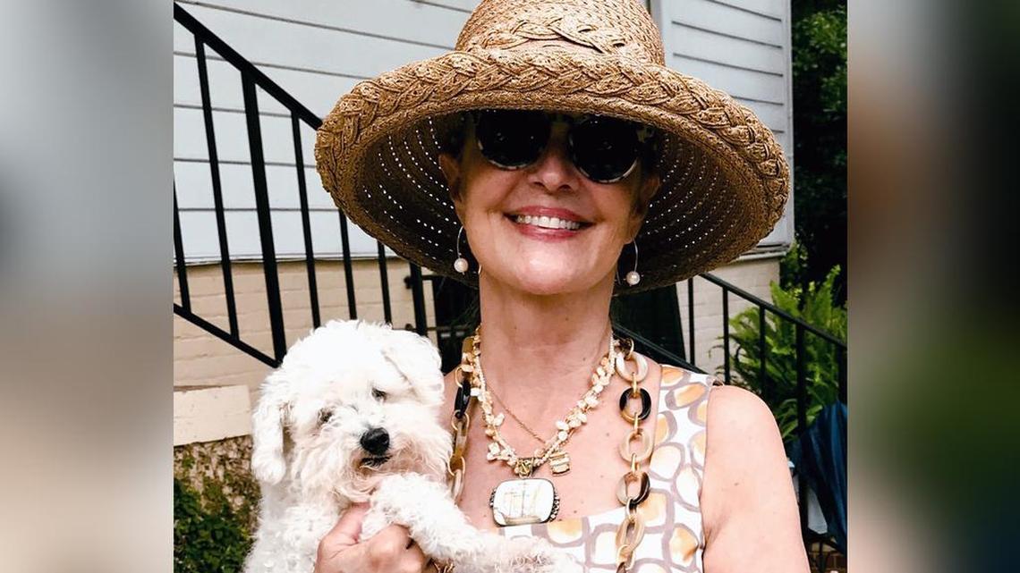Kathleen Parker and her poodle, Ollie