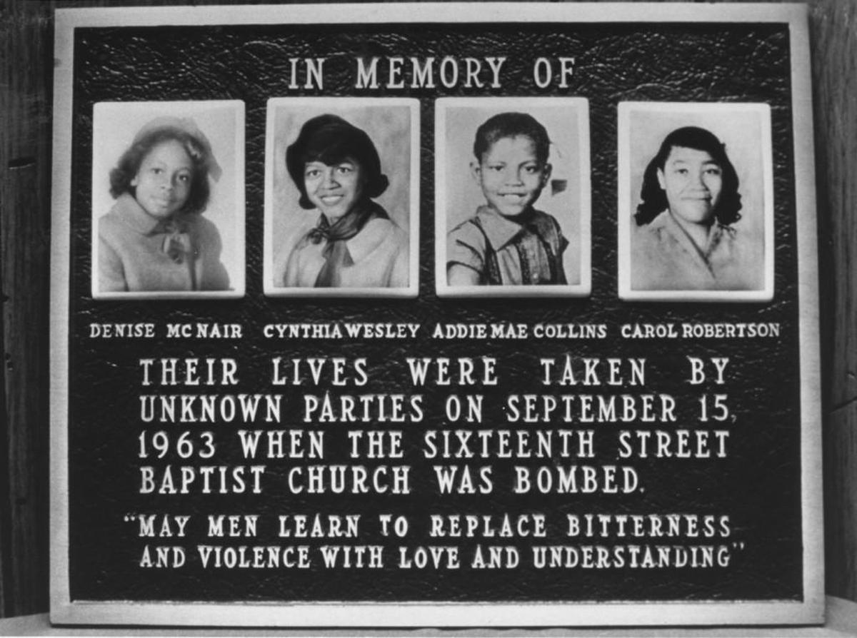 The four young Black girls killed in the 1963 bombing of the 16th Street Baptist Church in Birmingham, Alabama.