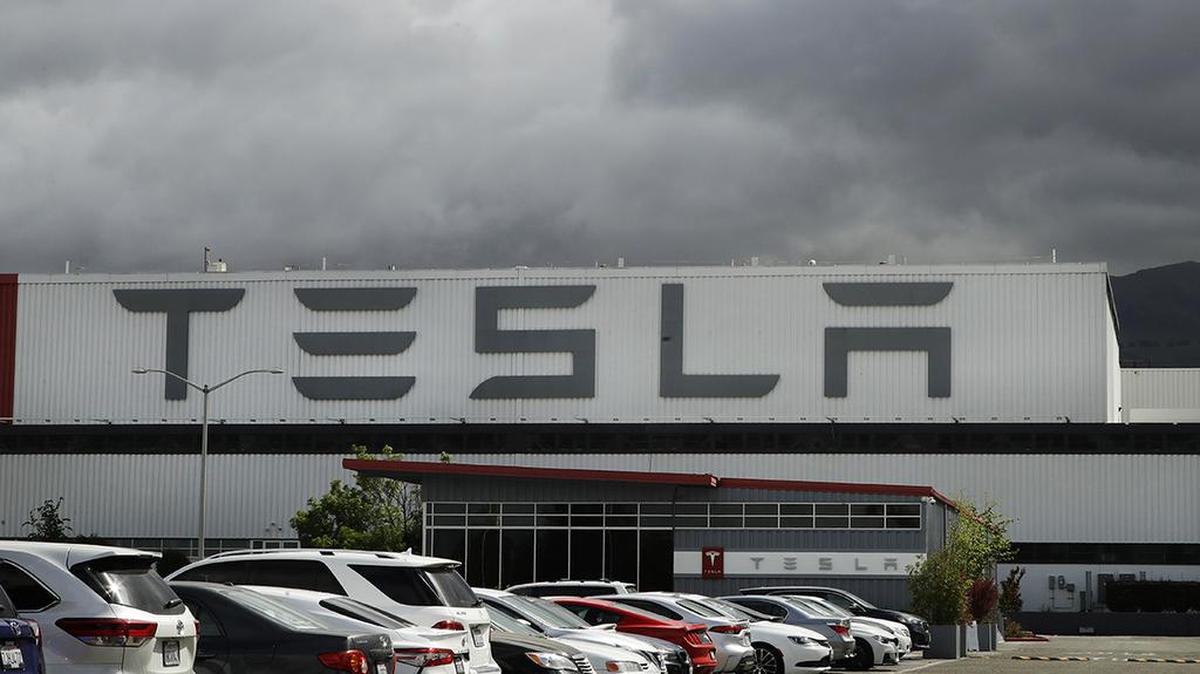This May 12, 2020, photo shows the Tesla plant in Fremont, California. A Dec. 21 fire at the plant sent two people to the hospital for injuries from smoke inhalation, fire officials said.