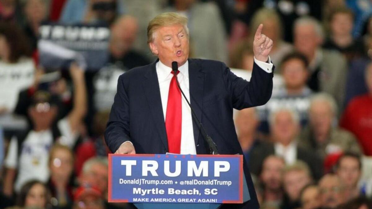 Republican presidential candidate Donald Trump spoke Tuesday at a campaign event at the Myrtle Beach Convention Center in Myrtle Beach, S.C.