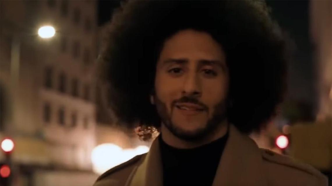 A frame from Nike’s new “Just do it” television commercial featuring Colin Kaepernick.
