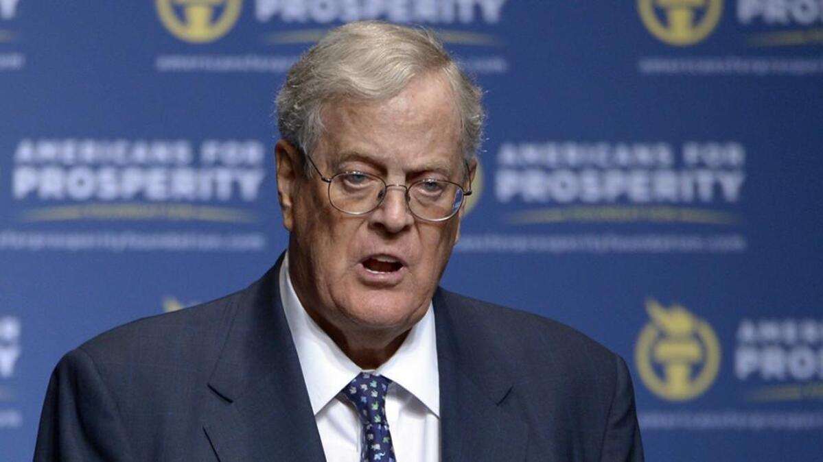 About 40 percent of all contributions for the entire 2016 federal election came from the richest 0.01 percent of the American population, such as David Koch.