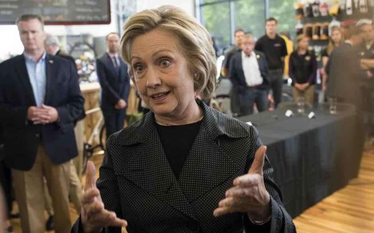 
Hillary Clinton spoke to reporters in Cedar Falls, Iowa, where questions about her State Department emails and the family foundation’s fundraising continued.
