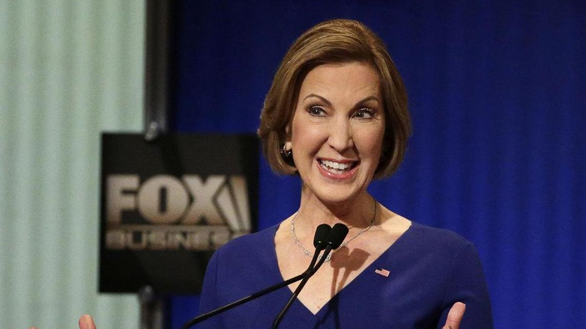 Carly Fiorina speaks during the Fox Business Network Republican presidential debate at the North Charleston Coliseum on Jan. 14, 2016.