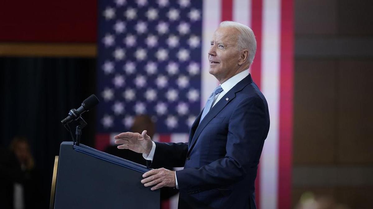 President Joe Biden looks up after delivering a speech on voting rights at the National Constitution Center, Tuesday, July 13, 2021, in Philadelphia. (AP Photo/Evan Vucci)