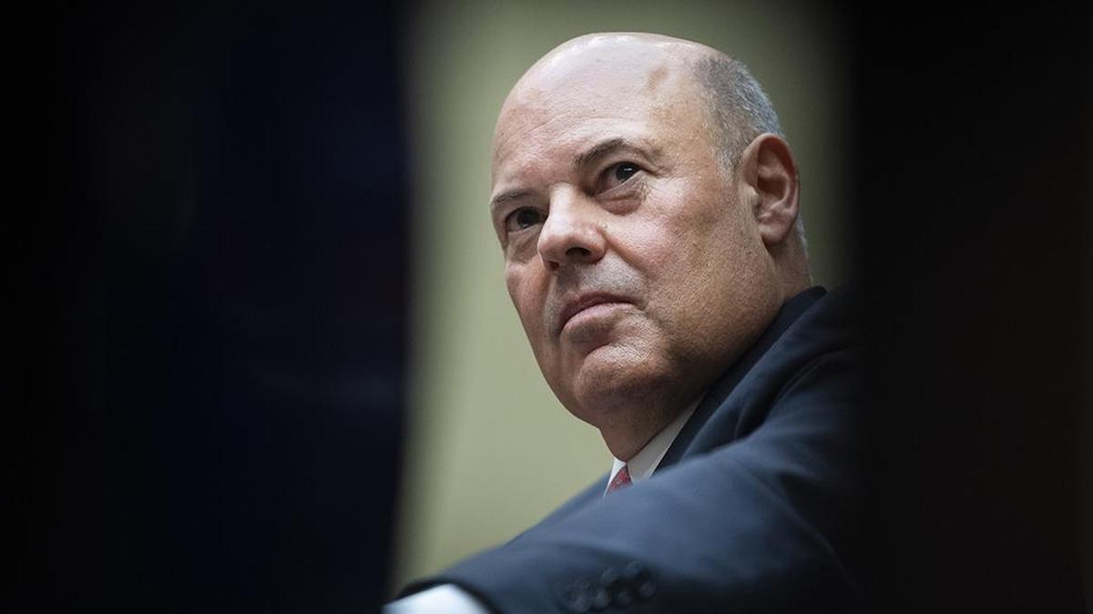 Postmaster General Louis DeJoy testifies during a House Oversight and Reform Committee hearing on the Postal Service on Capitol Hill, Monday, Aug. 24, 2020, in Washington. (Tom Williams/Pool via AP)
