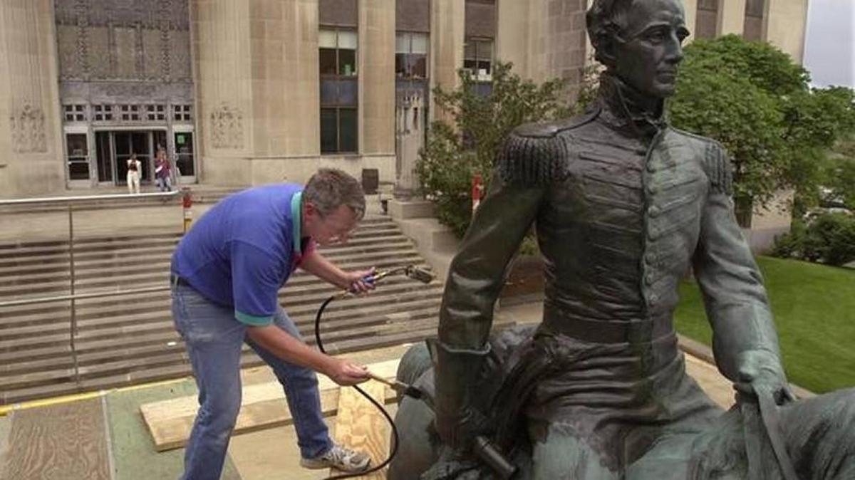Since 1934, a statue of Andrew Jackson has stood in front of the Jackson County Courthouse in downtown Kansas City. A small replica is outside the Truman Courthouse in Independence.