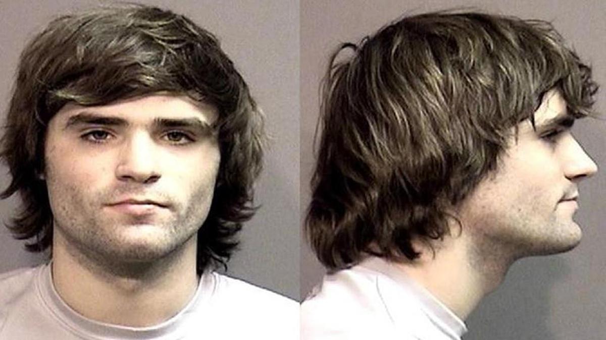This is the booking photo of Hunter Park, 19, of Lake St. Louis, Mo., taken on Wednesday after his arrest for alleged terrorist threats on social media.