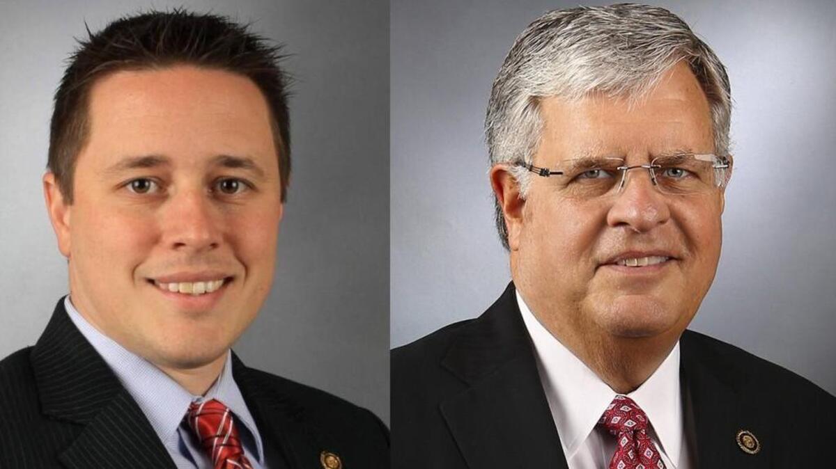 Sen. Ryan Silvey (left) and Senate President Pro Tem Ron Richard