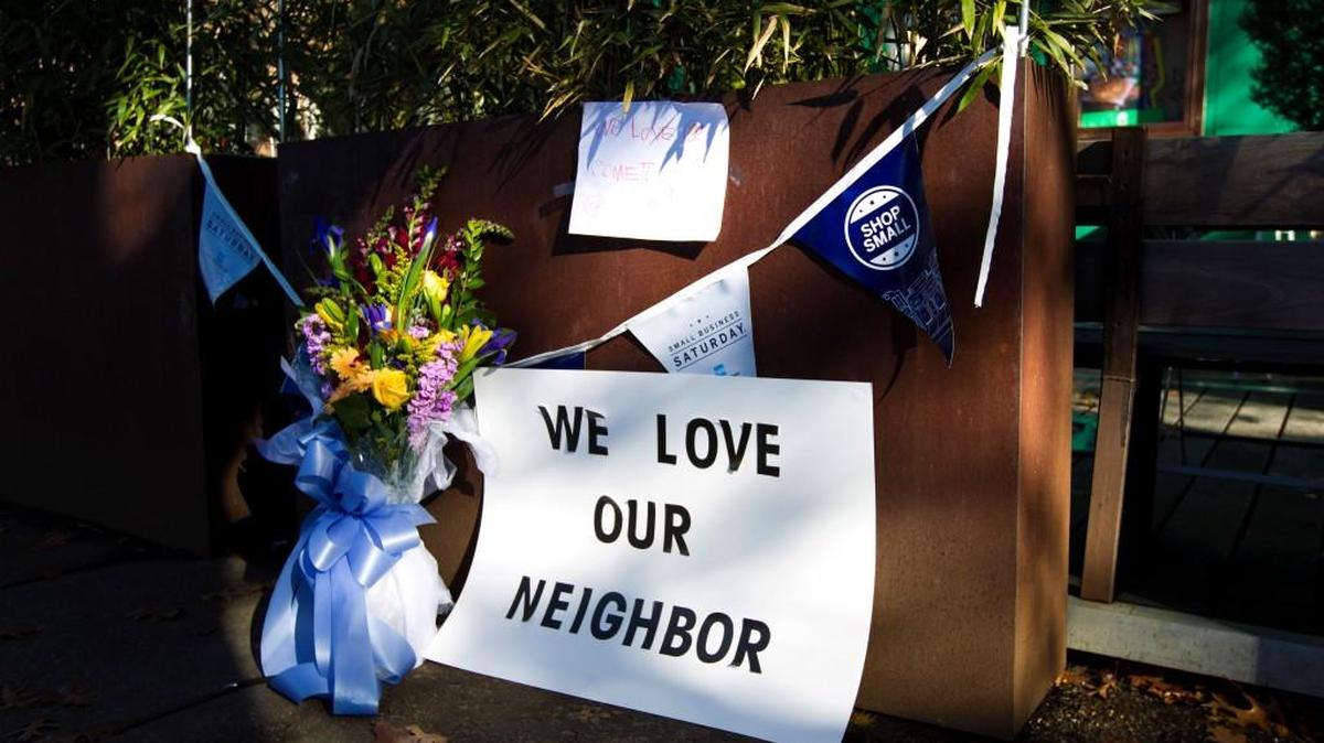 The front door of Comet Ping Pong pizza shop on Dec. 5, 2016.