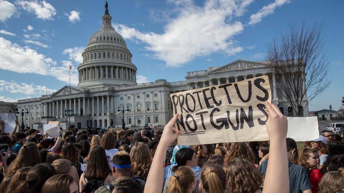 School students from Montgomery County, Md., in suburban Washington, rally in solidarity with those affected by the shooting at Parkland High School in Florida, at the Capitol in Washington, Wednesday, Feb. 21, 2018.