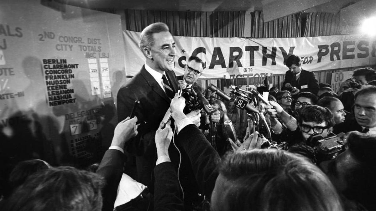 Eugene McCarthy unsuccessfully campaigned for president in 1968.