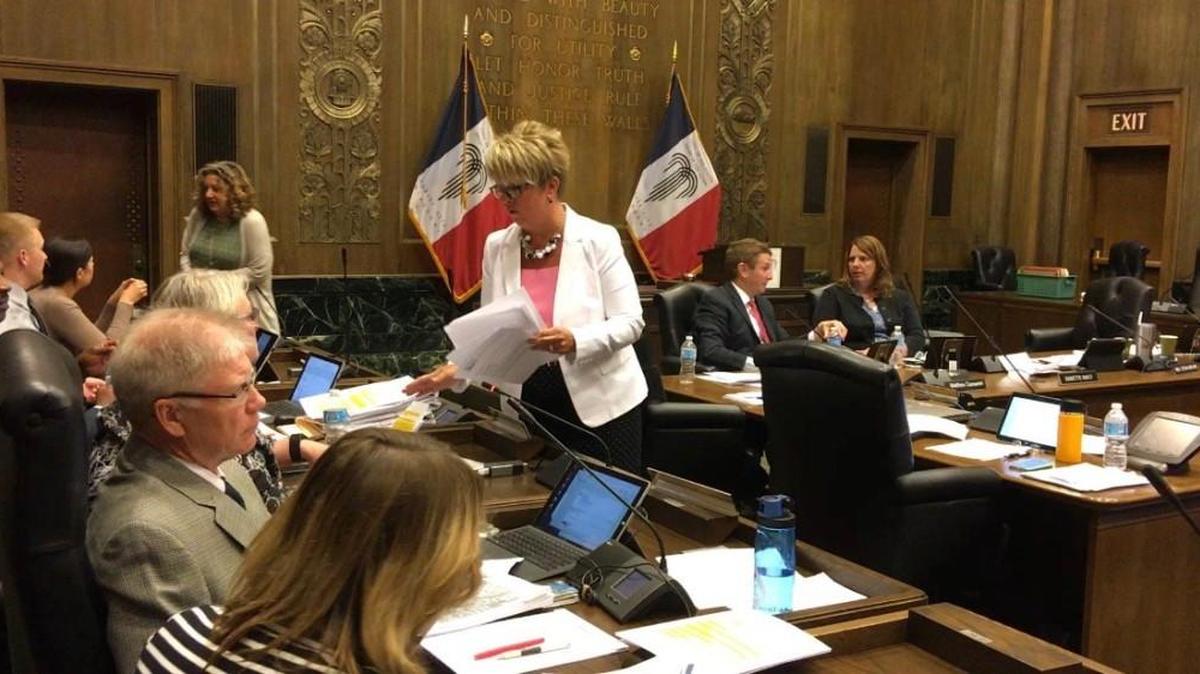 Diane Binckley, of the Kansas City Planning and Development Department, distributed proposed ordinance information at a June 6 meeting of the City Plan Commission.
