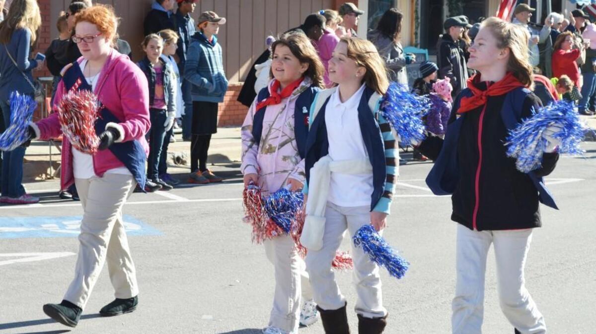 A group of American Heritage Girls showed their patriotism during a 2014 Belton parade.