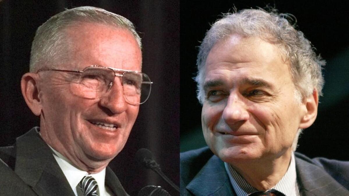 Ross Perot and Ralph Nader were the harbingers of future elections with a segment of the American electorate that is now approaching the majority.