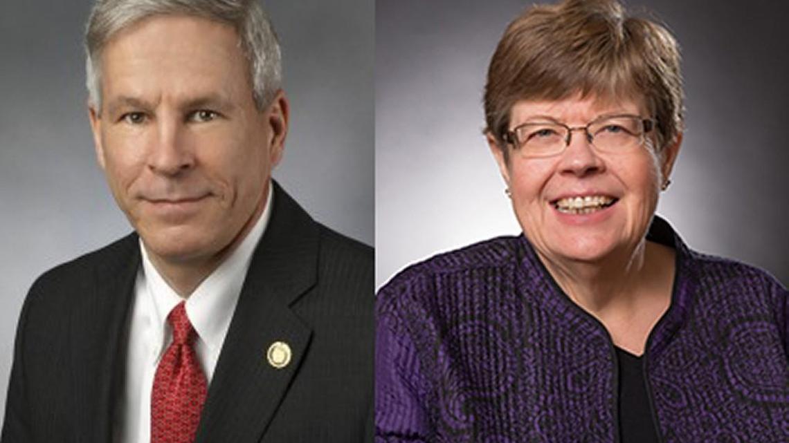 Republican Sen. Rob Schaaf of St. Joseph (left) and Jeanette Mott Oxford, executive director of Empower Missouri