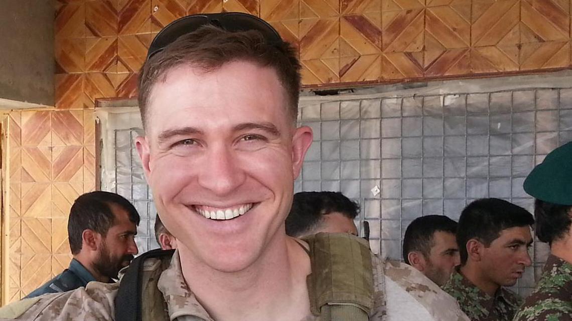 Lucas Kunce in Sangin, Afghanistan, with local security forces in 2014.