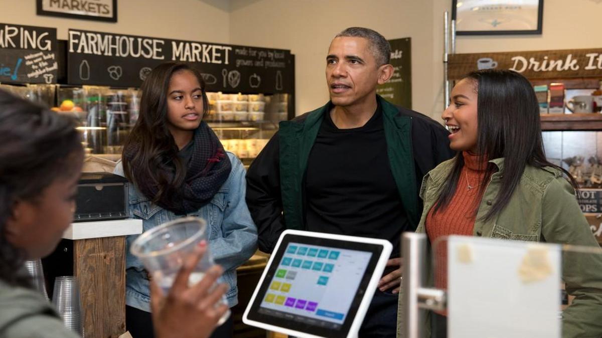 Last year, President Barack Obama and his daughters, Malia (left) and Sasha, joined in on Small Business Saturday by ordering treats at Pleasant Pops in Washington.