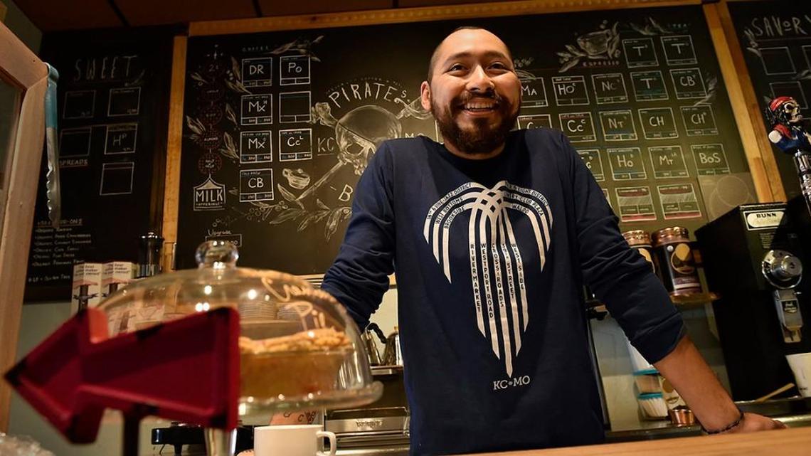 Zaid Consuegra, owner of Pirate's Bone coffee shop in Brookside and a DACA recipient, urges Congress to pass the Dream Act.