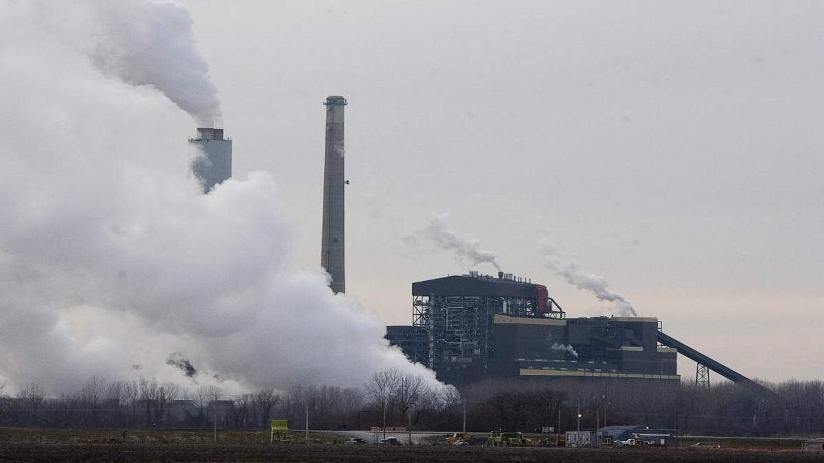 Steam poured out of the smoke stacks at the newly expanded and updated Iatan coal-fired power plant in Weston. The power plant is a major electricity producer for the Kansas City Power & Light Co.