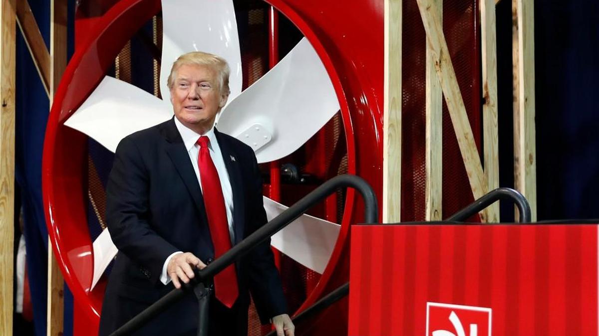 President Donald Trumpspoke about tax reform on Aug. 30, 2017, at the Loren Cook Company in Springfield, Mo.