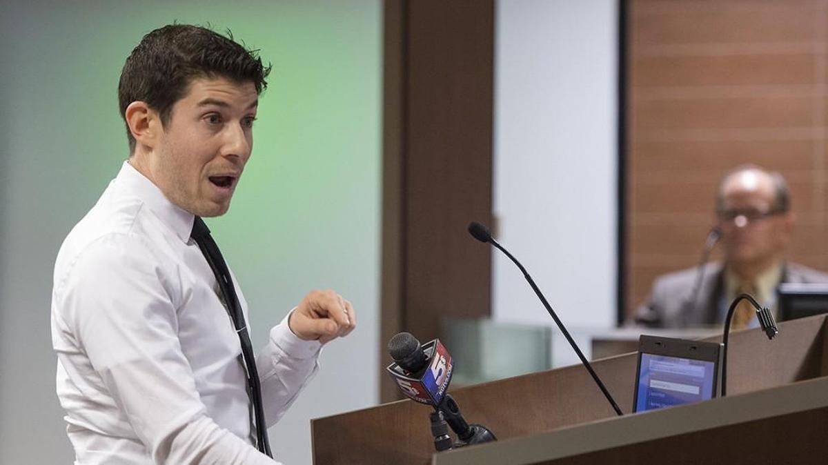 Jeff Passan of Prairie Village, a parent with children in the Shawnee Mission School District, gave an impassioned speech to members of the Shawnee Mission School Board on Nov. 28, 2016.