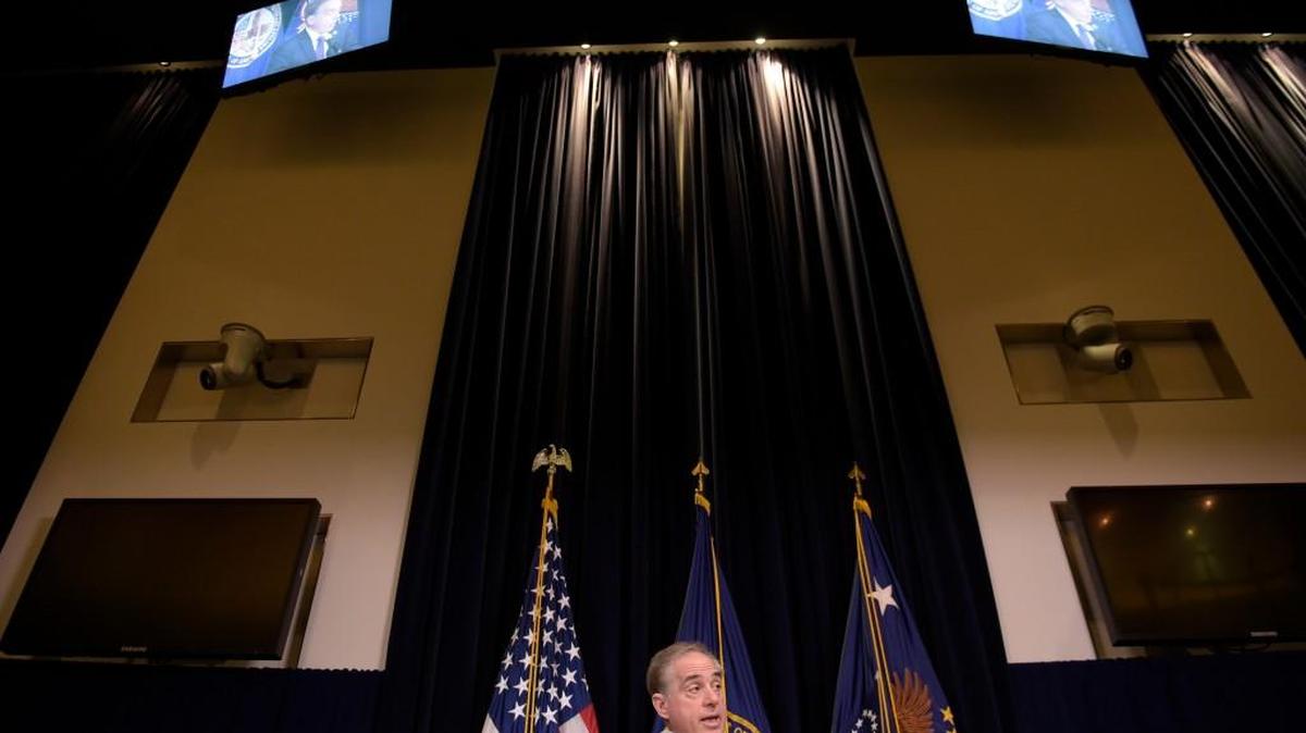 Veterans Affairs Secretary David Shulkin announced plans to revamp the department’s information technology system at the Department of Veterans Affairs in Washington, Monday, June 5, 2017.