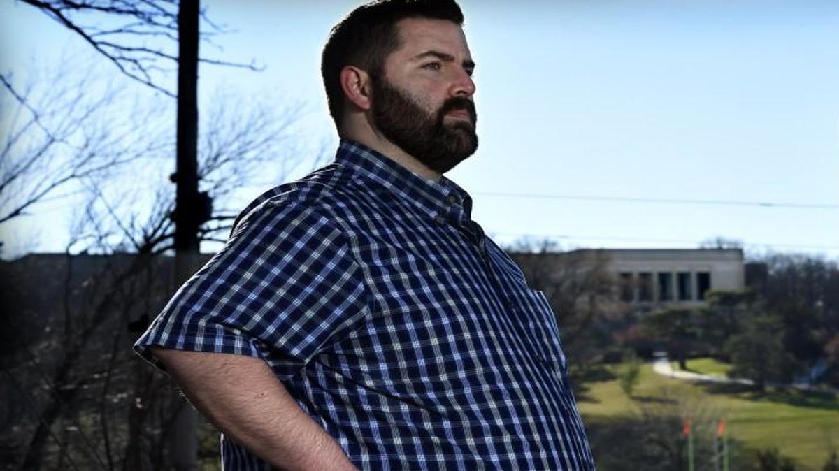 Joshua Young, a 37-year-old social work student at the University of Kansas, is an advocate for the rights of students to carry firearms on campus. Others strongly disagree with the law that will enable people to carry guns on campus starting in 2017.