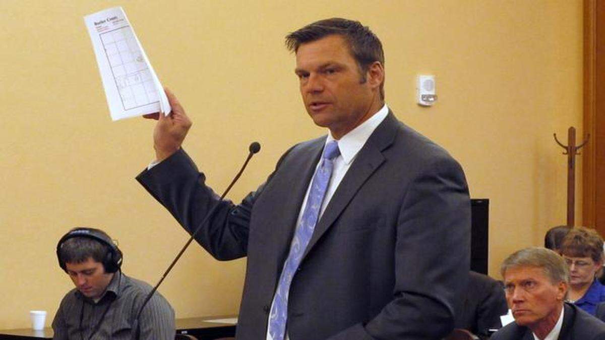 
Kansas Secretary of State Kris Kobach, known for anti-immigration laws in Kansas and elsewhere, was re-elected in November.
