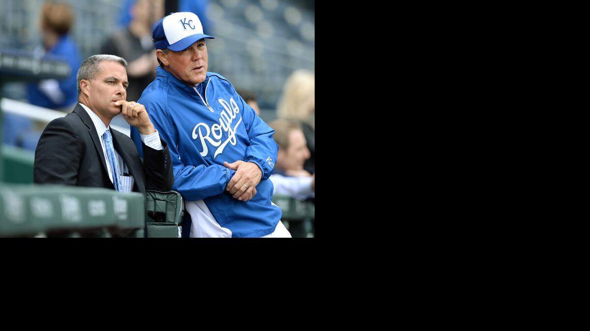 
General manager Dayton Moore (left) and manager Ned Yost 
