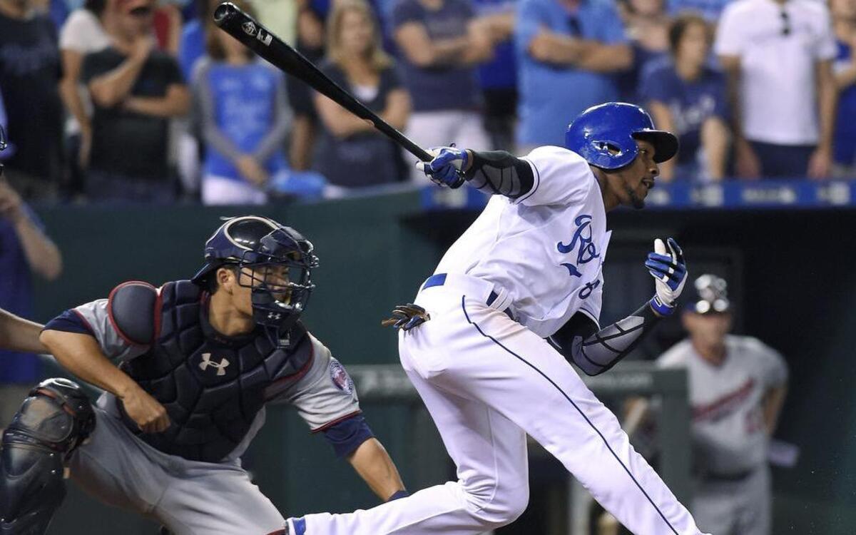 
The Royals' Jarrod Dyson (1) got the game-winning hit in the 10th inning for a 3-2 victory over the Twins on July 3 at Kauffman Stadium.
