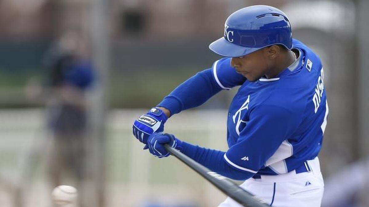 
Kansas City Royals outfielder Jarrod Dyson took part in the intrasquad game on Sunday.
