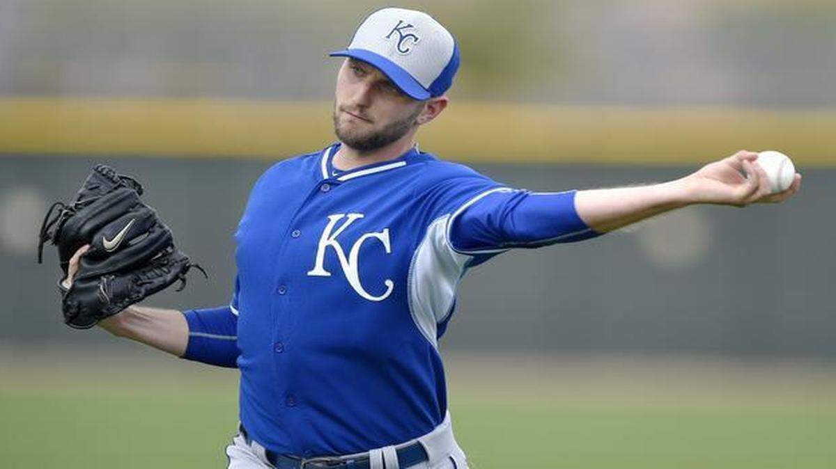 
Kansas City Royals pitcher Joe Paterson at camp Saturday.
