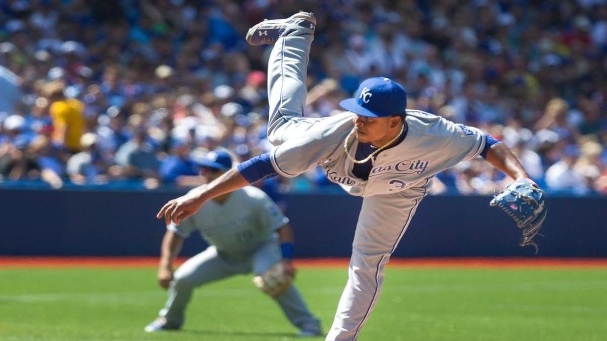 
Edinson Volquez started for the Royals in Sunday’s game against the Red Sox in Boston.
