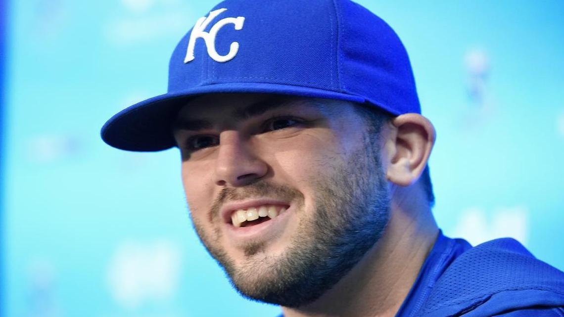 
 Royals third baseman Mike Moustakas answered reporters’ questions after being elected the seventh Royals player to the 2015 All-Star game before Friday's baseball game at Kauffman Stadium.
