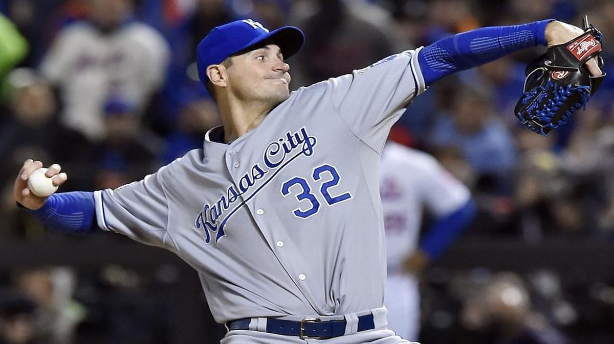 Chris Young was unsigned until early March of last year but emerged as one of the key pieces on the Royals pitching staff during their World Series run.