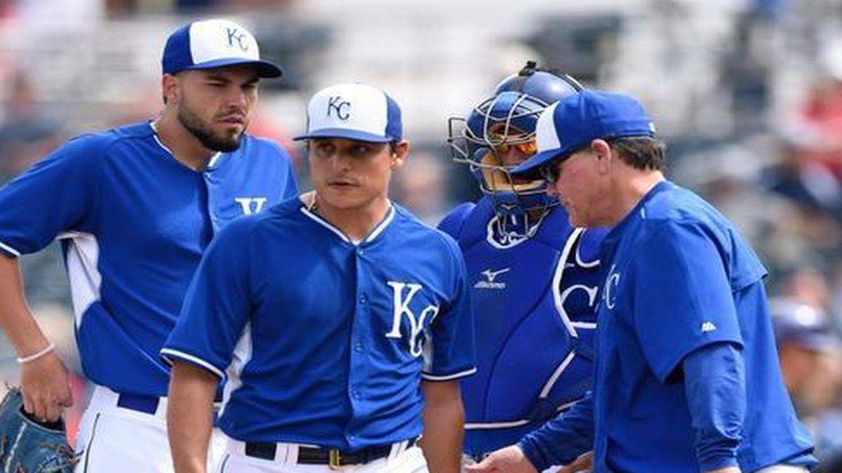 
Royals pitcher Jason Vargas left the in the second innning after giving up nine runs during Thursday’s spring training baseball game against the Rockies in Surprise, Ariz.
