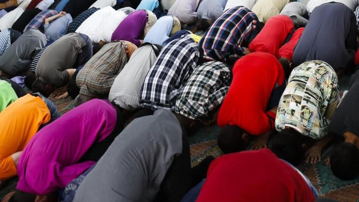 At a mosque in the Arab immigrant neighborhood of Neukoelln in Berlin this week, Muslims attended the morning prayer on the first day of the Islamic holiday of Eid al-Fitr, celebrating the end of the fasting month of Ramadan.