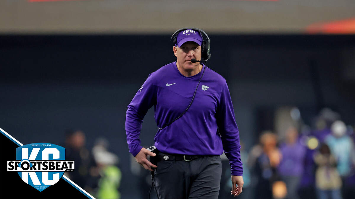 Kansas State Wildcats head coach Chris Klieman looks on during the second half against the TCU Horned Frogs at AT&T Stadium in Arlington, Texas, on Dec. 3, 2022.
