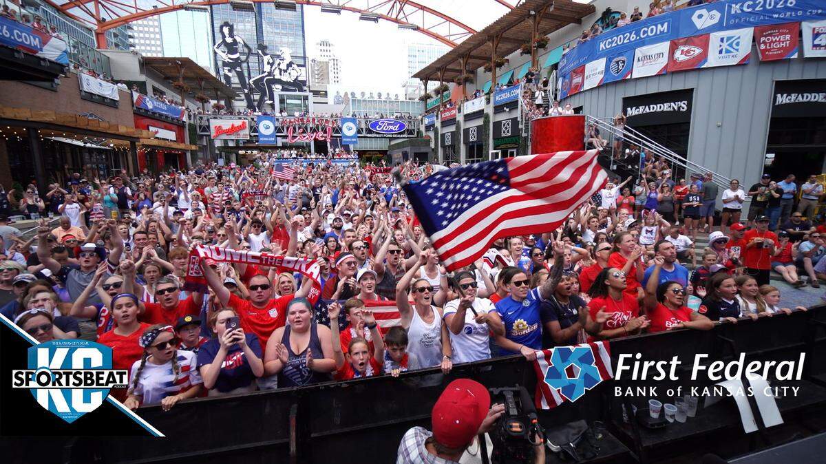 Soccer fans gathered at the Power & Light District in downtown Kansas City Tuesday for a watch party to cheer for the United States women’s national soccer team as they played England in a World Cup semifinal match played in France. The U.S. team won 2-1 and will play Sunday for the championship.